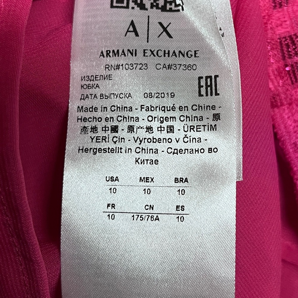 Armani Exchange Skirt Size 10 Pink Pleated Midi A Line Career Party 2983 - Picture 6 of 14